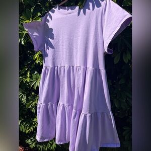 Shiny By Nature Lavender Tiered Babydoll Dress